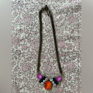 Loren Hope Petra Necklace in Midnight, Electric Purple and Orange - in EUC
